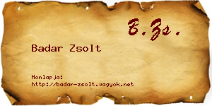 Badar Zsolt névjegykártya